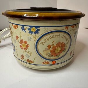 Vintage Brown Ceramic Potpourri Crock Pot Warmer